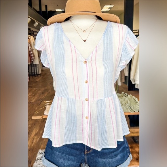 Blu Pepper Ruffle Top -L - Picture 2 of 8